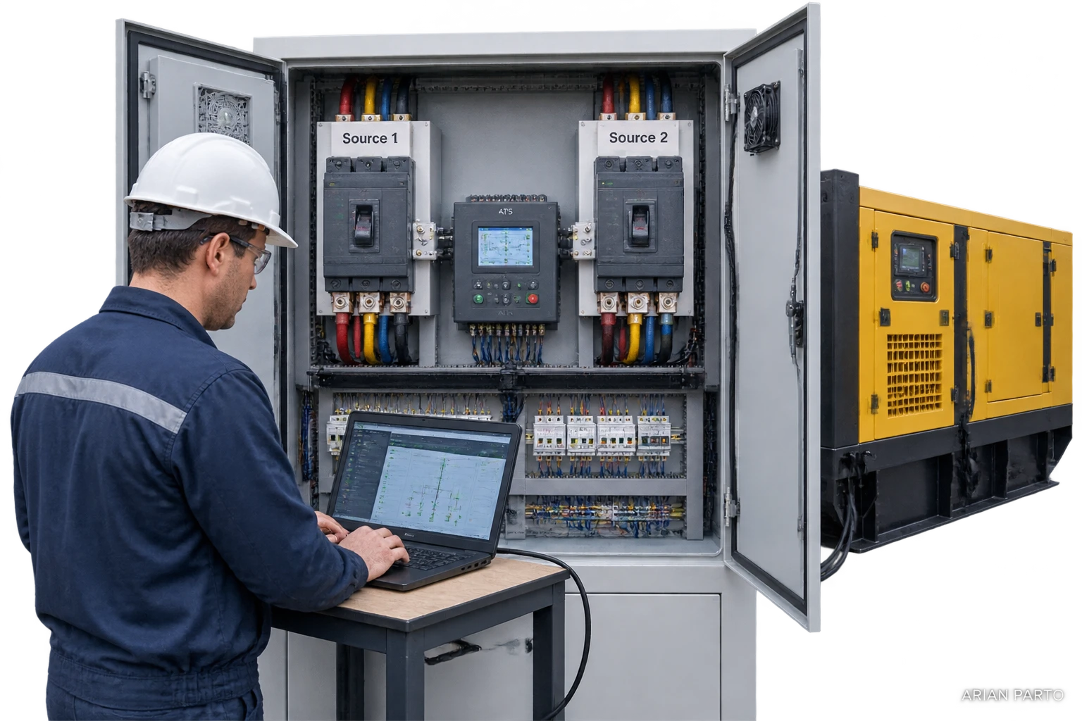 کانفیگ و پروگرامینگ برد کنترل دیزل ژنراتور تابلو ATS توسط مهندس آرین پرتو